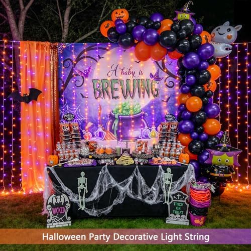 JMEXSUSS 200 LED USB Plug in Orange and Purple Halloween Lights - Image 2