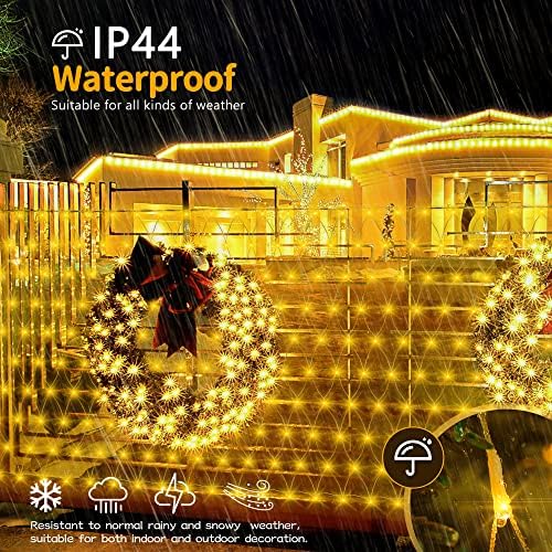 HEYFUNi 360 LED Christmas Net Lights Plug in, 13FT x 5FT Warm White - Image 5