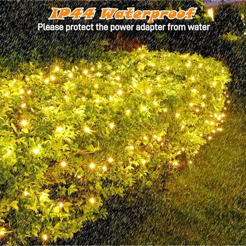Meteds LED Christmas Net Lights Outdoor,120 LED 6ftx4ft Connectable Waterptoof Christmas Lights for Bushes Fence Tree Shrub Yard Garden Outdoor Christmas Decorations(Warm White) - Image 5