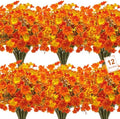 Ouddy Decor 12 Pcs Artificial Fall Geranium Flowers for Outdoors, Mixed by OuddyDecor