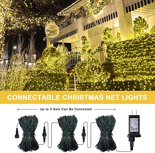 JMEXSUSS 360 LED Christmas Net Lights, Warm White, 12ft x 5ft - Image 2