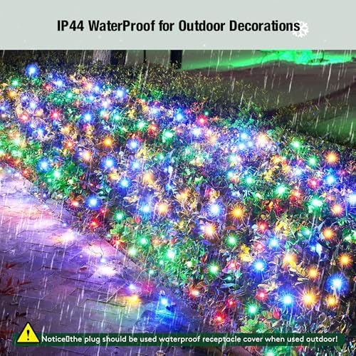 Led Multicolor Christmas Net Lights Outdoor Christmas Bushes Lights 120Led 6ftx5ft, Connectable Outdoor Indoor Mesh Net Lighting for Xmas Holiday, Garden, Lawn, Shrubs, Trees, Bushes Decorations - Image 3