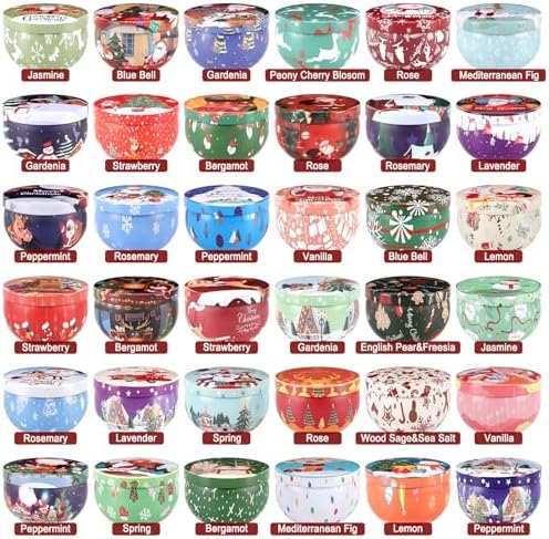 36 Packs Christmas Scented Candles Gift- Aromatherapy Candle-2.5oz Soy Wax-Long Lasting Burn time, Christmas Thanksgiving Gifts, Home Decor. - Image 3