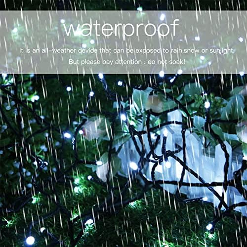 Solar Christmas String Lights, Cool White 200Led Outdoor Waterproof - Image 2
