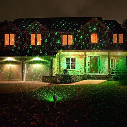 1 BY ONE OUS00-0817 Laser Green Christmas Tree and Red Stars Show, Projection Lights for Xmas, Holiday, Party, and Garden Decoration - Image 4
