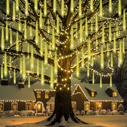 Adecorty Christmas Lights Outdoor, UL Certified Falling Rain Drop Light by Adecorty