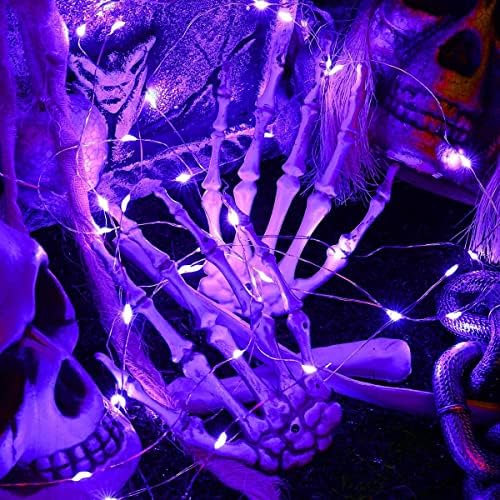 4 Pack Fairy Lights Battery Operated Halloween String Lights Timer Purple - Image 3