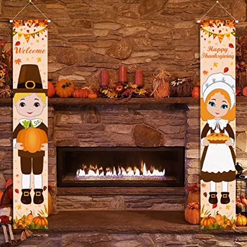 Thanksgiving Decorations Porch Banner Boy and Girl Porch Sign - Image 4