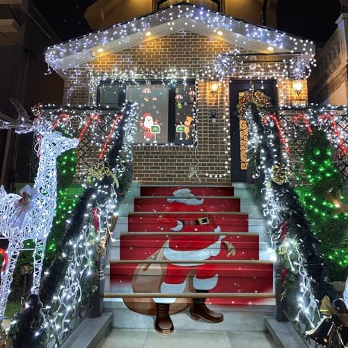 YEGUO 66ft 800 LED Icicle Lights Outdoor Waterproof, 160 Drops Icicle Christmas Light Connectable, 8 Modes White Icicle Xmas Lights with Timer Memory - Image 4