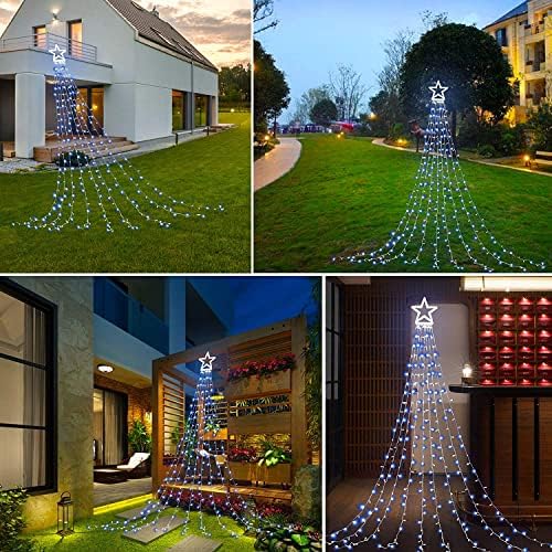 Christmas Decoration LED Star String Lights, Christmas Star String Lights with 317 LED Hanging Fairy Curtain Lights for Party Wedding Patio Indoor Outdoor Decorative - Image 3