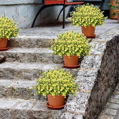NETAP Outdoor Artificial Flowers UV Resistant, 20 Bundles Fake Realistic Floral Greenery Plants for Outside Porch, Window Boxes, Garden, Yard, Inside Home Table Decor, Yellow - Image 5