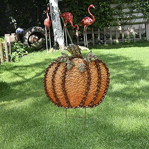 Pumpkin Garden Stake Metal Pumpkin Yard Sign Fall Decor Decorative Pumpkin - Image 5