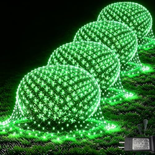 Pooqla Green Net Lights, 21x 5ft Halloween Bush Lights Outdoor Green Wire by Pooqla