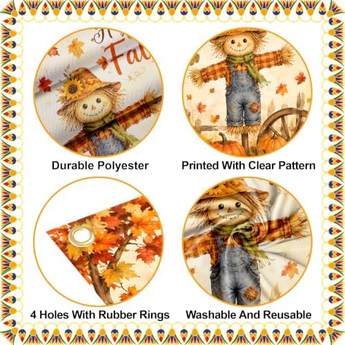 NYZE Happy Fall Door Cover Festive Autumn Harvest Design, Waterproof Outdoor Indoor Welcome Banner, Fall Pumpkin Sunflower Decoration for Home Entrance - Image 3