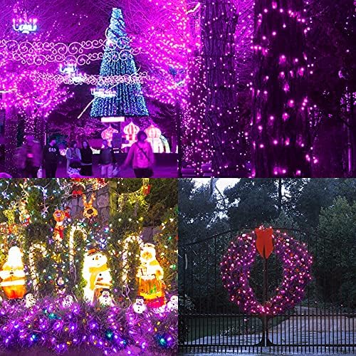 WATERGLIDE Halloween C6 String Lights, 33ft 100 LED Black Wire Fairy Lights with 29V Safe Adaptor, 8 Lighting Mode, Waterproof for Indoor Outdoor Patio Xmas Tree Party Decor, Purple - Image 5