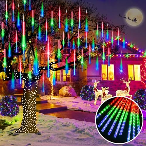 KNONEW 40 Tubes 1440 LED Meteor Shower Lights Christmas Lights Outdoor by KNONEW