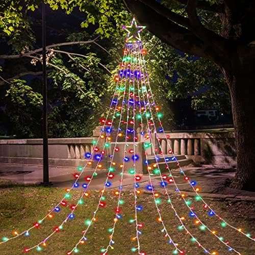 Christmas Decorations Star String Lights,320 LED Outdoor Christmas Tree Lights with 13" Topper Star,8 Modes Waterproof Hanging Fairy Twinkle Lights for Xmas New Year Party Holiday - Image 2