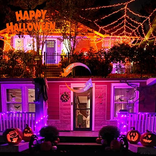 JMEXSUSS 100 LED Orange & Purple Halloween Lights Plug in - Image 6
