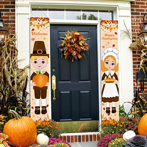 Thanksgiving Decorations Porch Banner Boy and Girl Porch Sign - Image 6