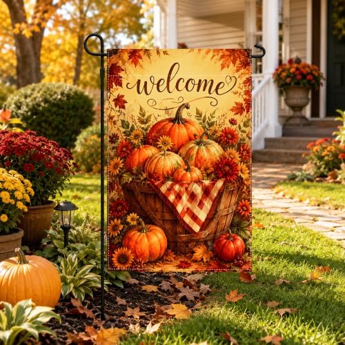 Fall Decor - Fall Welcome Thanksgiving Pumpkin Garden Flag - Image 7