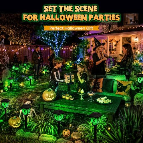 GIGALUMI Solar Halloween Lights Outdoor, LED Solar Pathway Lights 8 Pack - Image 6