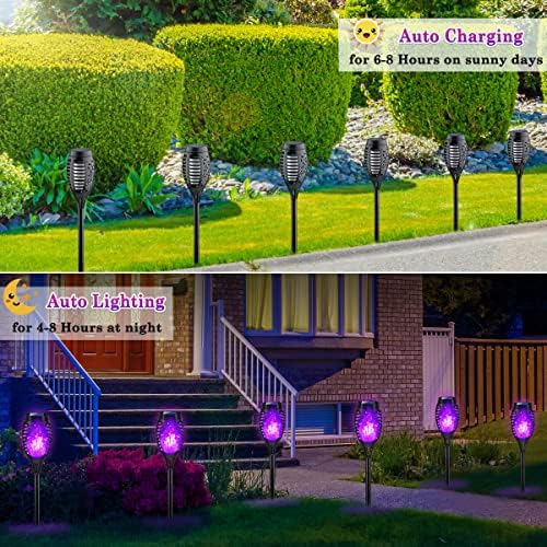 LNRYY Purple Flame Solar Halloween Lights for Halloween Decorations Outdoor - Image 2