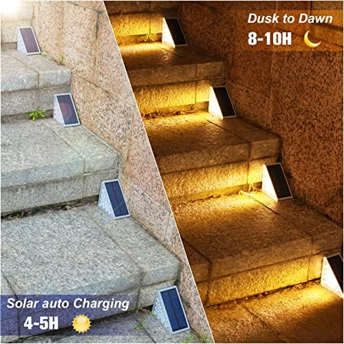 VOLISUN Outdoor Stair Lights 8 Pack, Solar Step Lights Waterproof IP67 - Image 4