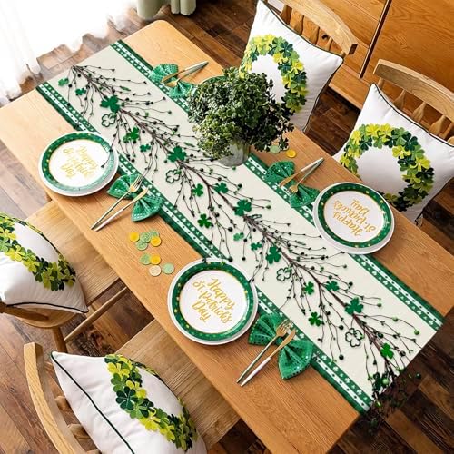 1 Pcs St Patricks Day Garland 5ft, Shamrock Garland, St Patrick's Day with Green Light, St. Patrick's Day Decorations Saint Patricks Irish Decor for Table Mantle Indoor Home - Image 3