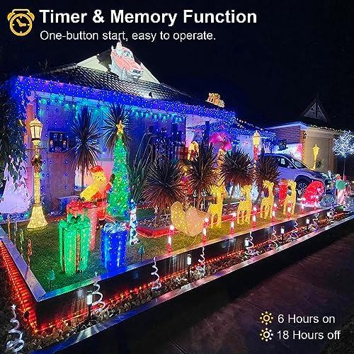 Icicle Lights for Outside 66ft 640 LED Icicle Lights Plug in Fairy Curtain Lights with Timer for Party Holiday Wedding Decorations, Blue - Image 4