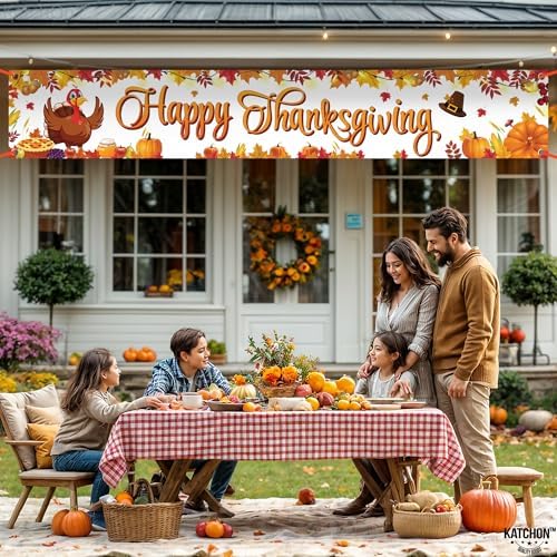 KatchOn Happy Thanksgiving Banner Outdoor 120x20 Inch - Image 4