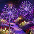 suddus 2 Pack Purple Halloween Lights Outdoor, 150LED Purple Solar Garden Lights with 8 Modes, Waterproof Solar Firework Light for Halloween Yard Garden Decorations by SUDDUS