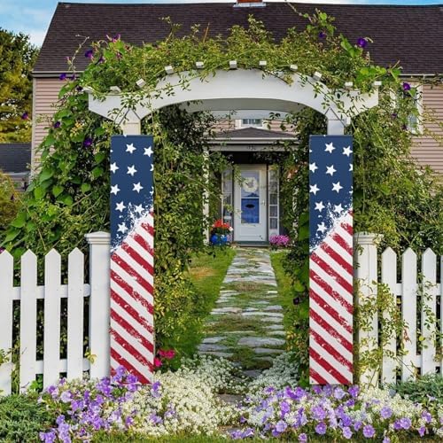 USA Flag Hanging Door Banner 4th of July Decorations Patriotic Banners Hanging American Flag Door Porch Sign Independence Day Party Supplies for Indoor Outdoor Decor 2 Packs - Image 4