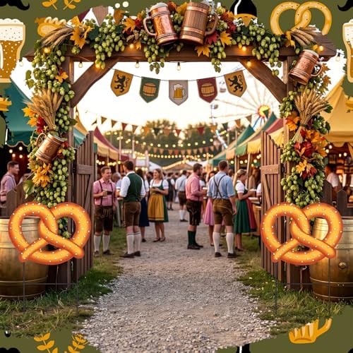 Amyhill 2 Pcs Oktoberfest Pretzel Yard Sign Stakes, 25 Inch Metal Beer Festival Outdoor Decor, German Bavarian Party Yard Signs, Oktoberfest Themed Patio Lawn Walkway Decorative Garden Stakes - Image 5