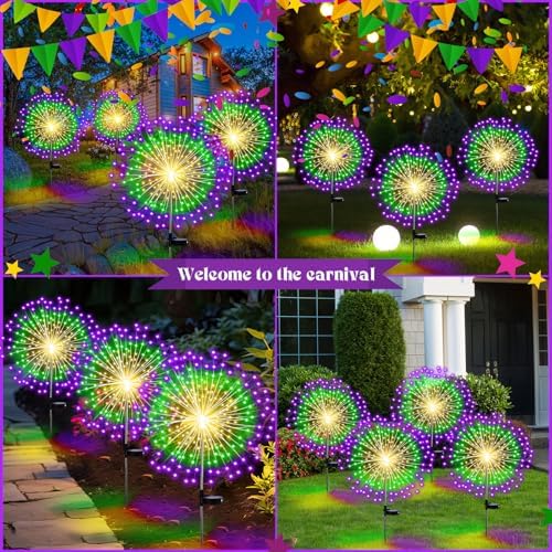Tujoe 4 Pack Halloween Outdoor Garden Decoration Solar Firework Lights - Image 6