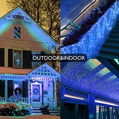 Lomotech Christmas Icicle Lights - 65Ft Christmas Lights,Blue - Image 6