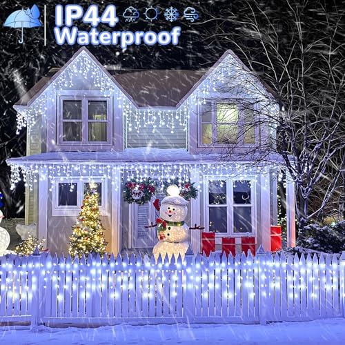 White Christmas Lights Outdoor, 33ft 400 LED Icicle Lights for Outside - Image 3