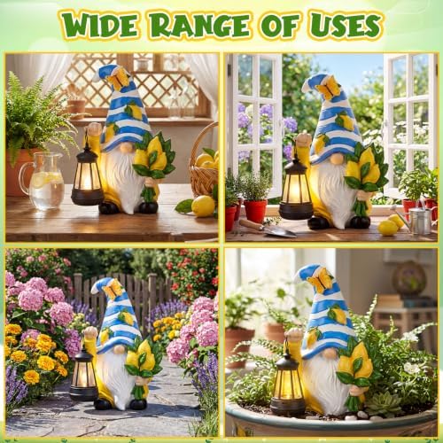 Capoda Solar Lemon Gnome Statue with LED Lights, 8 Inch - Image 4