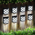 GIGALUMI 8 Pack Solar Fence Light Cold White Porch Solar Powered Decor Outdoor Waterproof Wall Fence Lights for Garden, Yard, Patio, Front Door, Garage by GIGALUMI