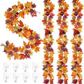 4Pack 23.6FT Fall Leaves Garland for Thanksgiving Wedding Fall Decorations by Helimoto
