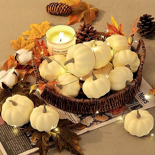 Artgar Pumpkin Decor - White Pumpkin - 10 PCS Mini Pumpkins Harvest Set - Image 5