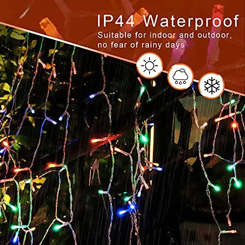 Christmas Decoration Lights, Outdoor Christmas String Lights 320 LED 11.5Ft Waterfall Tree Light with Big Star Topper Waterproof 8 Light Modes for Xmas New Year Holiday Yard Outdoor Indoor Decor - Image 6