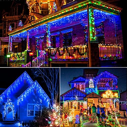 Icicle Lights for Outside 66ft 640 LED Icicle Lights Plug in Fairy Curtain Lights with Timer for Party Holiday Wedding Decorations, Blue - Image 7