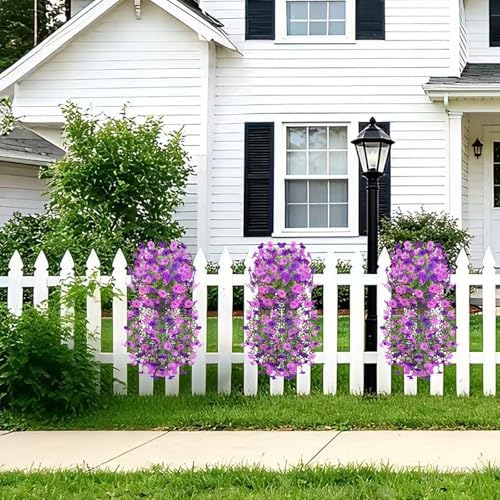 Artificial Fake Hanging Flowers for Outdoors 2PCS (Purple Deep Purple) - Image 7