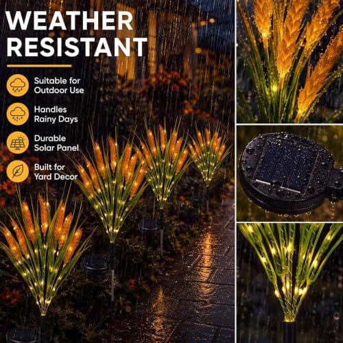 Rossesay 6 Pcs Fall Solar Lights Outdoor Decorative Waterproof Flower Light - Image 4
