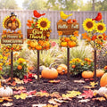 4 Pcs Thanksgiving Decors Outdoor Fall Metal Yard Stakes 15.7'' by Otoolling