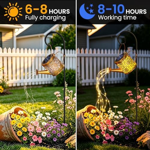 Solar Watering Can Lights Garden Decor, Metal Waterproof Hanging Lantern - Image 4