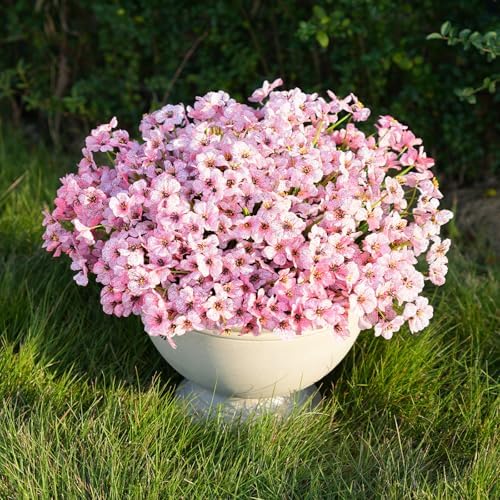 24 Bundles Artificial Flowers for Outdoor Faux Plants for Spring Summer Decoration, UV Resistant Realistic Silk Plastic Fake Flowers Garden Porch Patio Balcony Yard Front Home Decor by StymedecaArtificialFlowers