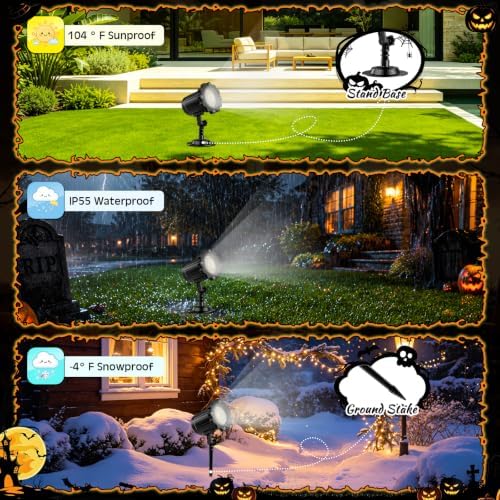 Halloween Decoration Outdoor 3D Warm Cute Ghost Projector - Image 3