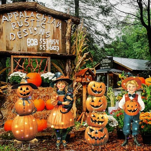 4 Pcs Fall Halloween Yard Decoration Outdoor, Pumpkin Yard Signs with Stake - Image 6