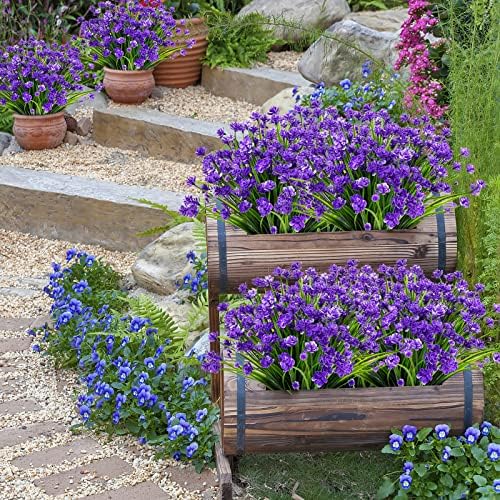 AmyHomie 20 PCS Artificial Flowers for Outdoors, UV Resistant Fake Plants - Image 6